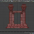 Ancient Classical Stone Architectural Components with Columns Lintel and Stepped Base 3d model