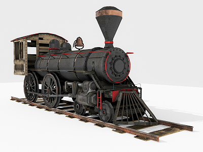 modern train steam train 3d model