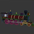 Vintage Steam Train Red And Gold Exterior With Large Wheels And Classic Design