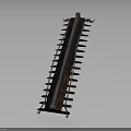 Symmetrical Spiked Decorative Structure With Evenly Spaced Spikes Central Metal Strip And Dark Reflective Surface