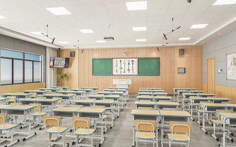 Recording and broadcasting classroom school classroom 3d model