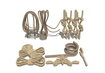 Hemp rope tie rope 3d model