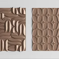 Modern Decorative Brown Wall Panel Design With Geometric Circular And Wave Patterns 3d model