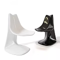 Modern Minimalist Single Chair In White And Black With Sleek Design And Smooth Surface