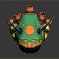 Vibrant Colored Spherical 3D Model With Sci Fi Mechanical Details And Mesh Design Elements