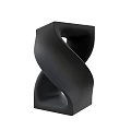 Modern Black Side Table With Intertwined Geometric Structure Textured Surface And Hollow Center Design