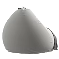 Gray Cozy Bean Bag Chair With Plaid Cloth And Soft Fabric Design