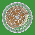 Decorative Dome Structure With Metal Frame Spiral Staircase And Layered Platforms 3d model