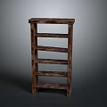 Wooden Shelf With Multiple Tiers And Natural Wood Finish Design