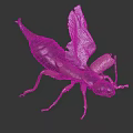 Detailed 3D Insect Model With Transparent Wings And Segmented Exoskeleton Structure