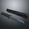 Durable Tactical Knife With Sharp Stainless Steel Blade Textured Handle And Protective Leather Sheath