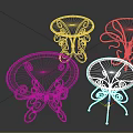 Decorative Plant Patterned Metal Tables With Intricate Floral Designs And Ornate Scroll Legs