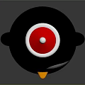 Cute Penguin Doll With Red Christmas Hat Black Body And Yellow Webbed Feet