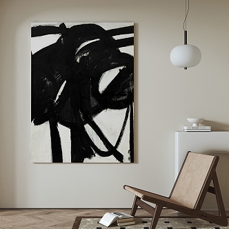 Quiet abstract painting abstract decorative painting 3d model