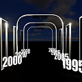 Activity Passage With Chronological Year Numbers And Illuminated Archway Frames