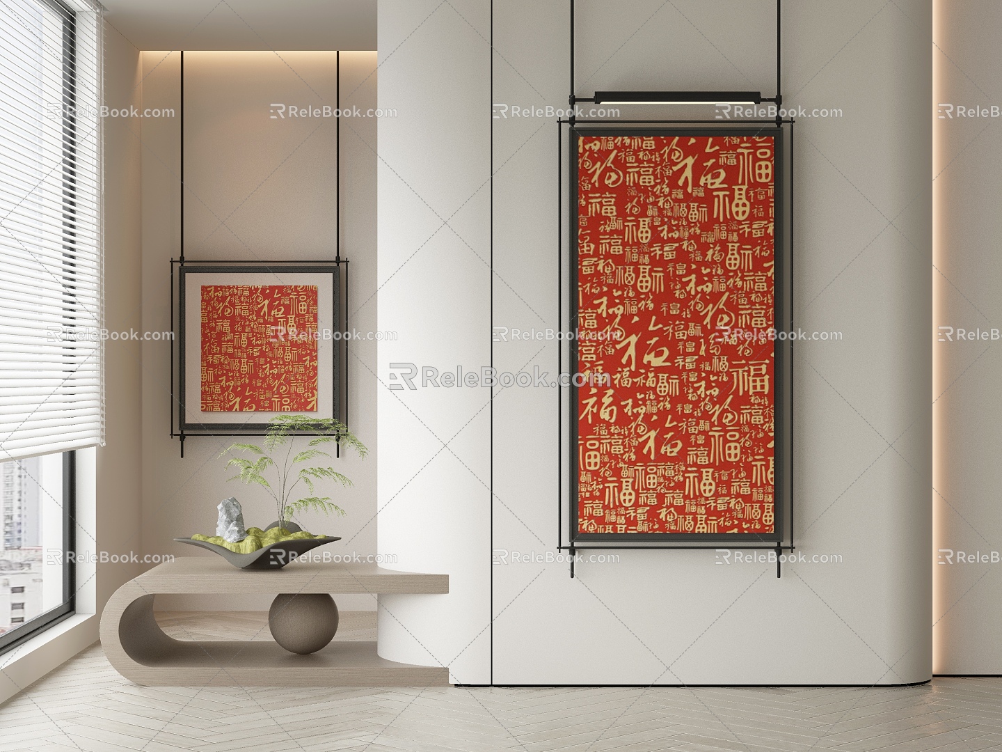 New Chinese Decorative Painting 3d model