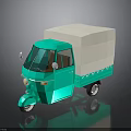 Green Tricycle With White Cargo Box For Urban Delivery Transport Design