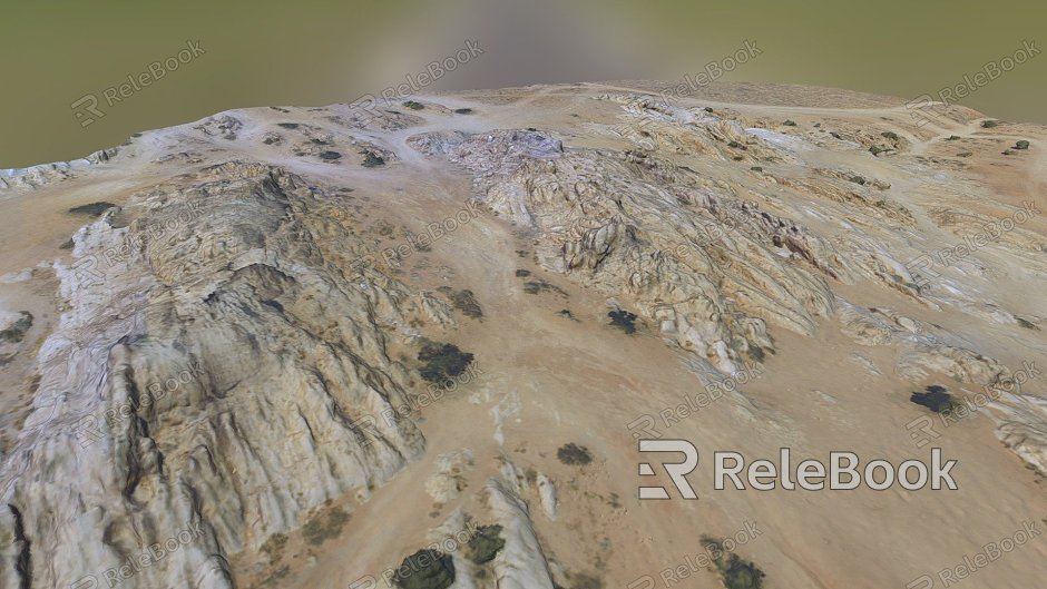 Modern Desert Nevada Moon Rock Terrain model