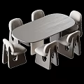 Modern Solid Wood Dining Table And Soft Upholstered Chair Combination For Stylish Home Dining Room