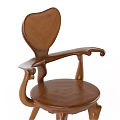 Unique Wooden Leisure Chair Featuring Curved Armrests And Artistic Leg Design