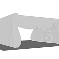 Modern White Cultural Center Interior With Sleek Curved Lines And Reflective Surfaces