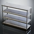 Sturdy Four Tier Display Shelf With Metal Frame And Rolling Wheels For Storage
