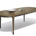 Oval Wooden Dining Table With Slim Legs And White Plate Magazine
