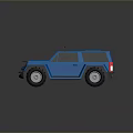 Blue Off Road SUV With Modern Design Roof Lights And Black Bumper