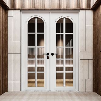 American double door glass double door 3d model