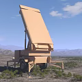 Industrial Trailer Mounted Equipment Featuring Tilted Top Structure In Desert Mountain Landscape