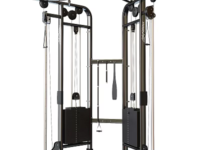 Multifunctional Dual Column Fitness Equipment With Cable Pulley System For Home Gym Use 3d model