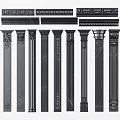 European Roman Column Carved Column 3d model