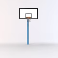 Modern Indoor Basketball Gym Featuring Blue Hoop Stand And White Backboard