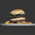 Lunch Sandwich Hamburger Hamburger Western Food CG Lunch CG Western Food Cartoon Lunch 3d model