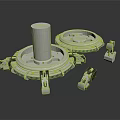 Mechanical Industrial Equipment With Circular Base Cylindrical Structure And Metal Components 3d model