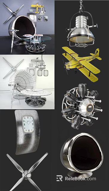 Smart Machines Featuring Mechanical Parts Aircraft Propeller And Precision Components 3d model 