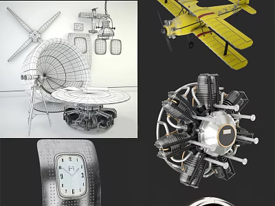 Modern Sci-Fi Equipment Egg Chair Aircraft 3d model