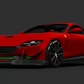 Red Sports Car With Sleek Exterior Design And Black Alloy Wheels