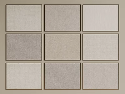 Neutral Tone Fabric Swatches in Square Grid Arrangement with Textured Surfaces 3d model