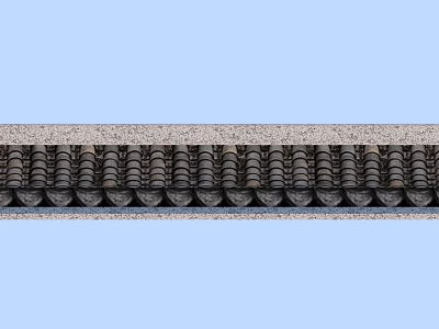 Building Exterior Wall With Decorative Gray Tile Texture And Architectural Design Elements 3d model