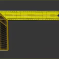 Yellow L Shaped Ruler With Black Edge And Circular Hole For Measurement