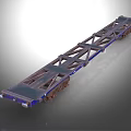 Long Industrial Metal Frame Flatbed Transport Cart With Heavy Duty Wheels