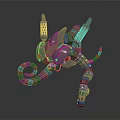 Futuristic Mechanical Octopus Creature Detailed 3D Model With Metallic Tentacles And Robotic Joints