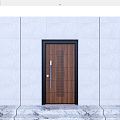 Modern swing door residential entrance door single door bedroom door wooden door metal door 3d model