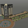 Modern High Rise Residential Building With Multiple Windows Ground Floor Structures And Surrounding Trees