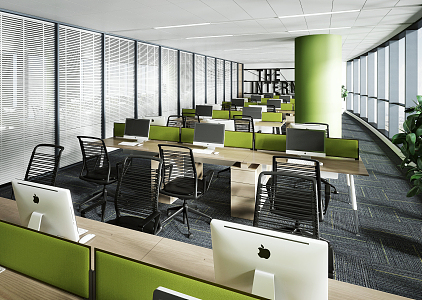 Modern public office area Open office area 3d model