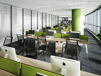 Modern public office area Open office area 3d model