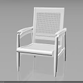 Stylish Modern White Chair With Perforated Backrest And Armrests Home Furniture