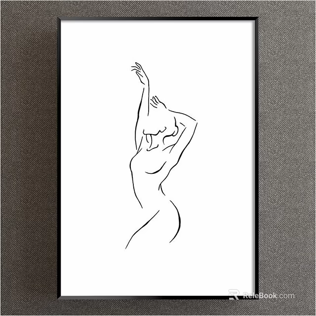 Minimalist Single Line Female Silhouette Art for Modern Wall Decor 3d model 