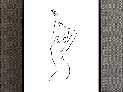 Minimalist Single Line Female Silhouette Art for Modern Wall Decor 3d model